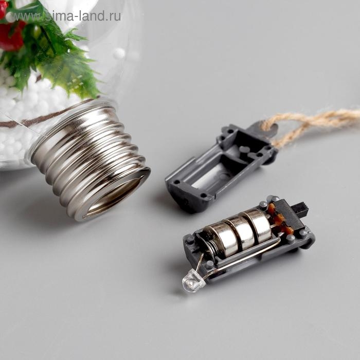 Ёлочный шар «Новый год», батарейки, 1 LED, свечение тёплое белое Ёлочный шар «Новый год», батарейки, 1 LED, свечение тёплое белое