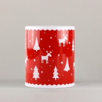 Кружка новогодняя керамическая &laquo;Новогодний узор&raquo;, 320 мл, цвет белый