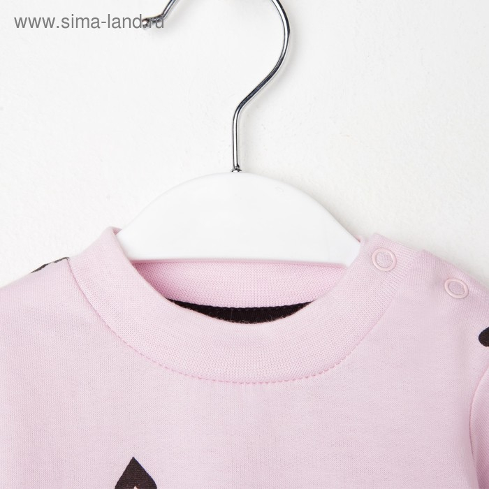 Комплект: джемпер и брюки Крошка Я &laquo;Сердечки&raquo;, цвет розовый/серый, рост 68-74 см