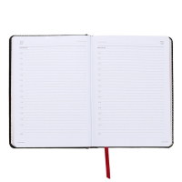 Ежедневник недатированный А5+, 136 листов Sidney Nebraska, твёрдая обложка, искусственная кожа, серебряный срез, чёрный