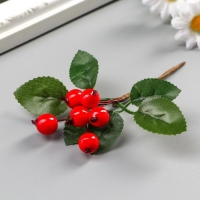 Декор для творчества "Веточка рябины 6 ягод" 10х4 см Декор для творчества "Веточка рябины 6 ягод" 10х4 см