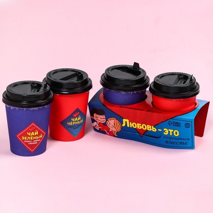 Подарочный набор &laquo;Любовь - это&raquo;: чай: зелёный и чёрный, 7 г. x 2 шт.