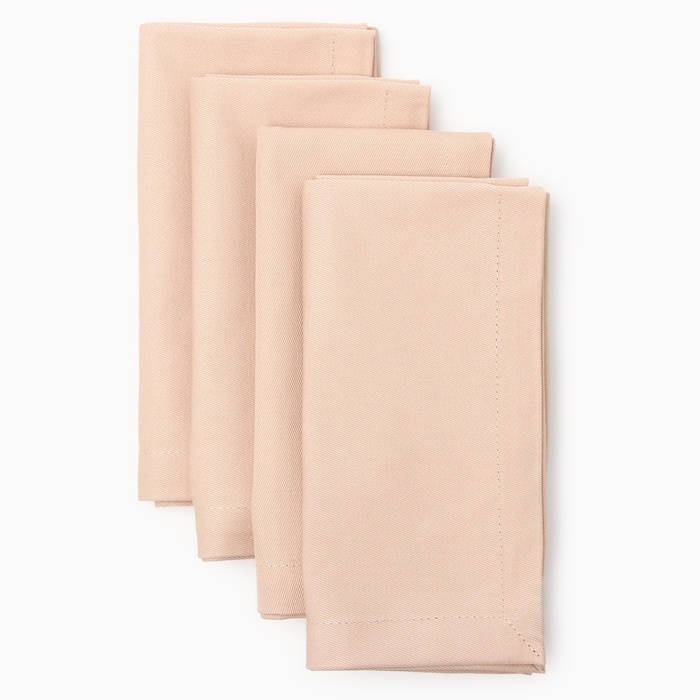 Набор салфеток с декорат. кольцами Этель Base 40х40 см - 4 шт, 100% хлопок