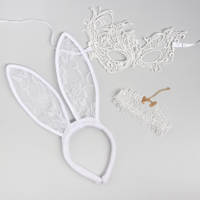 Карнавальный набор &laquo;Давай поиграем?&raquo;, ободок-ушки, чокер, маска