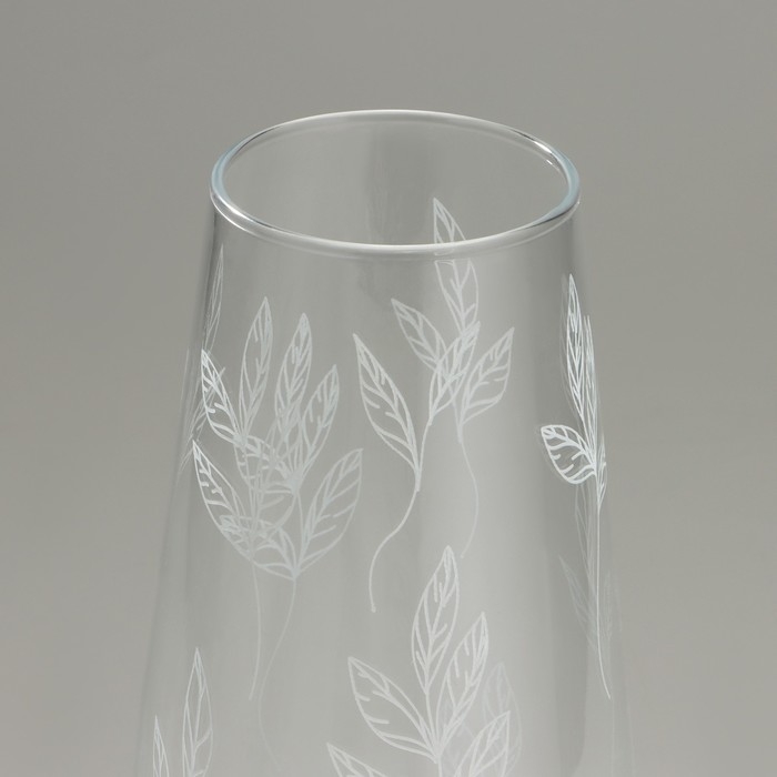 Ваза для цветов &laquo;Ботаника&raquo; стеклянная, прозрачная, 26 см, 1,7 л.