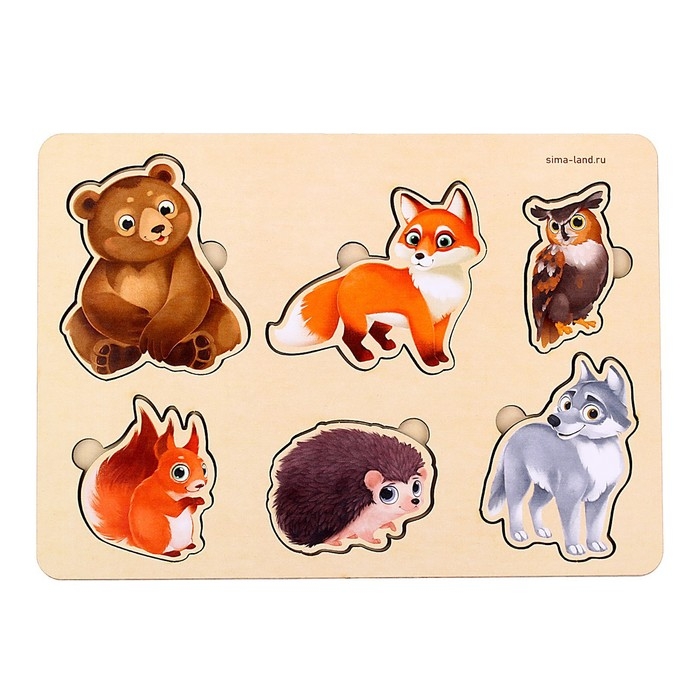 Вкладыш &laquo;Животные леса&raquo;, 6 вкладышей
