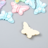 Декор для творчества пластик "Бабочка в ромашках" набор 10 шт