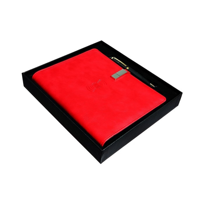 Органайзер на кольцах,ПВХ,А5,140 л, клетка,с ручкой,подар. короб,флешка,зарядка,МИКС