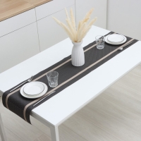 Дорожка на стол Magistro &laquo;Рона&raquo;, 30&times;150 см, цвет чёрный