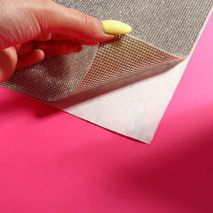 Стразы самоклеящиеся на листе, d = 2 мм, 40 × 24 см, цвет серебряный Стразы самоклеящиеся на листе, d = 2 мм, 40 × 24 см, цвет серебряный