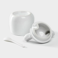 Банка для хранения сыпучих продуктов Доляна &laquo;Мишка Отто&raquo;, 400 мл, 11&times;12&times;12,5 см, цвет белый