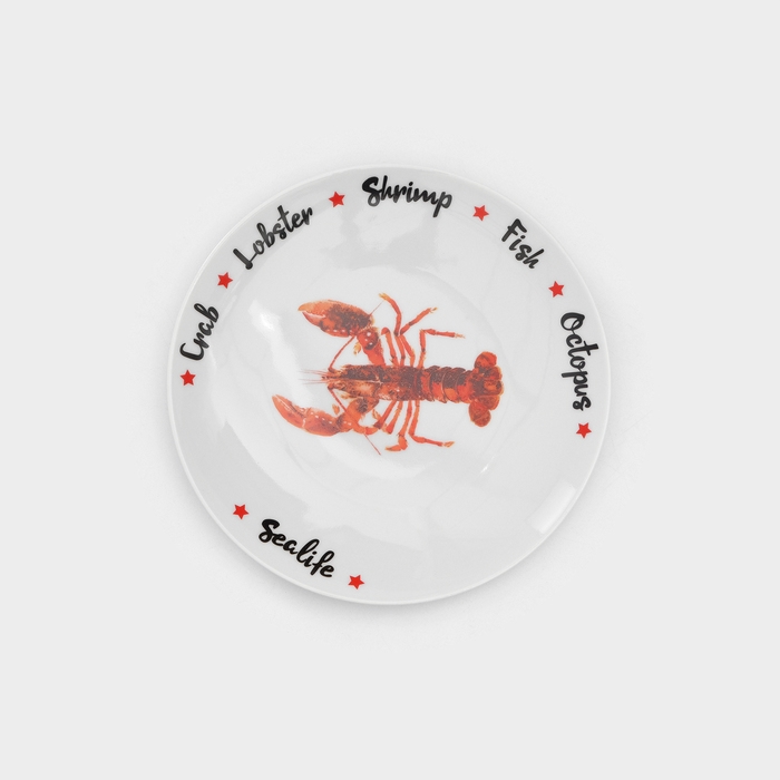 Набор фарфоровых тарелок Sealife, 6 предметов, рисунок МИКС