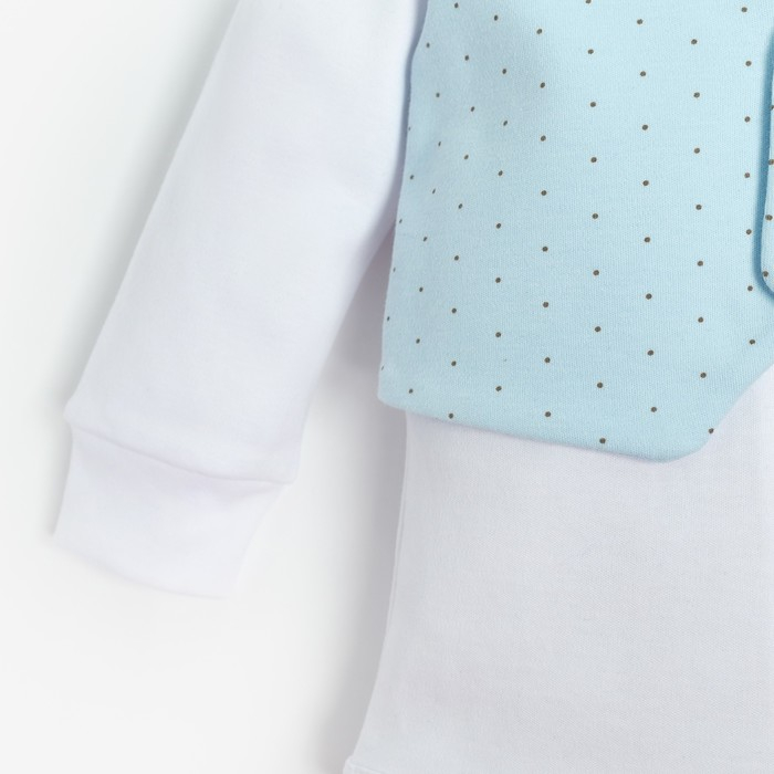 Боди Крошка Я "Костюм", белый/голубой, МИКС, рост 86-92 см