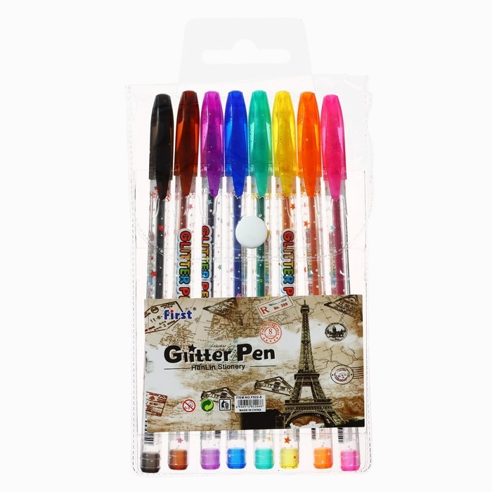 Набор гелевых ручек, 8 цветов, металлик, в блистере Набор гелевых ручек, 8 цветов, металлик, в блистере