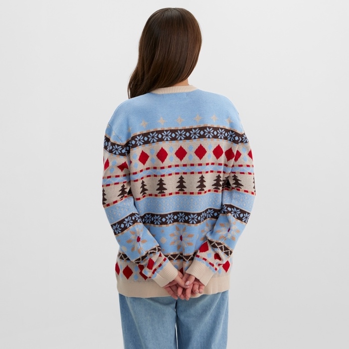Новый год. Джемпер вязаный KAFTAN Scandinavia размер 54, голубой