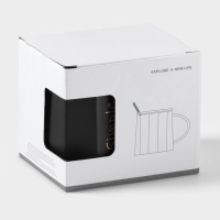 Кружка керамическая с ложкой Simple, 350 мл, цвет чёрный Кружка керамическая с ложкой Simple, 350 мл, цвет чёрный