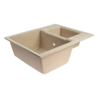 Мойка для кухни из камня ZEIN 190/Q5, 612x505 мм, прямоугольная, перелив, цвет песочный Мойка для кухни из камня ZEIN 190/Q5, 612x505 мм, прямоугольная, перелив, цвет песочный