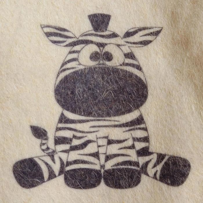 Шапка для бани детская Шапка для бани детская "Зебра" с принтом, белая