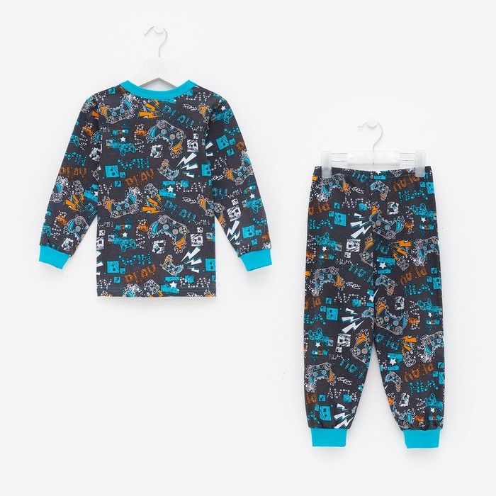 Пижама для мальчика, цвет т.синий/play, рост 110 см