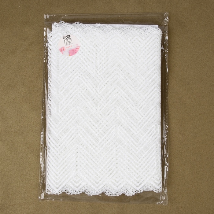 Кружевная эластичная ткань, 200 мм &times; 2,7 &plusmn; 0,5 м, цвет белый