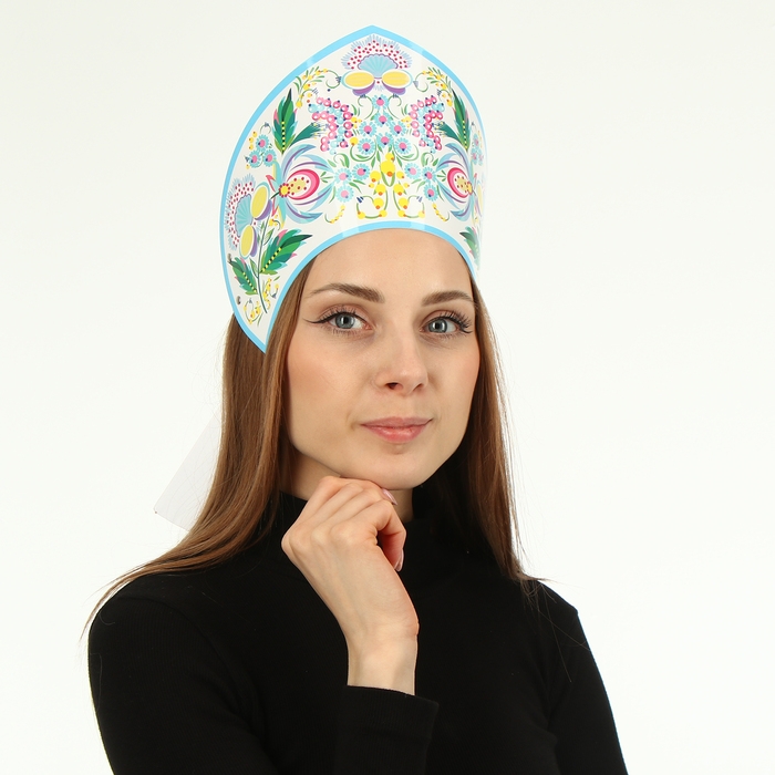 Кокошник «Росинка» голубой Кокошник «Росинка» голубой