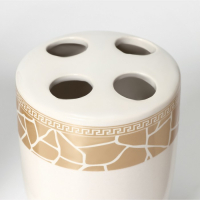 Набор аксессуаров для ванной комнаты Доляна &laquo;Мрамор&raquo;, 3 предмета (дозатор с подставкой 550 мл, 2 стакана)