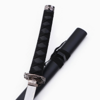 Сувенирное оружие «Катана на подставке», чёрные ножны с резным драконом, рукоять микс 100см Сувенирное оружие «Катана на подставке», чёрные ножны с резным драконом, рукоять микс 100см