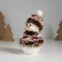 Сувенир текстиль "Снеговик в красной шубке с узорами" 7,5х7,5х12,5 см Сувенир текстиль "Снеговик в красной шубке с узорами" 7,5х7,5х12,5 см