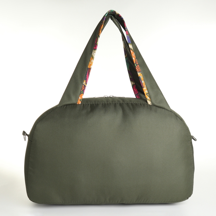 Сумка спортивная на молнии, наружный карман, длинный ремень, средний размер, цвет хаки Сумка спортивная на молнии, наружный карман, длинный ремень, средний размер, цвет хаки