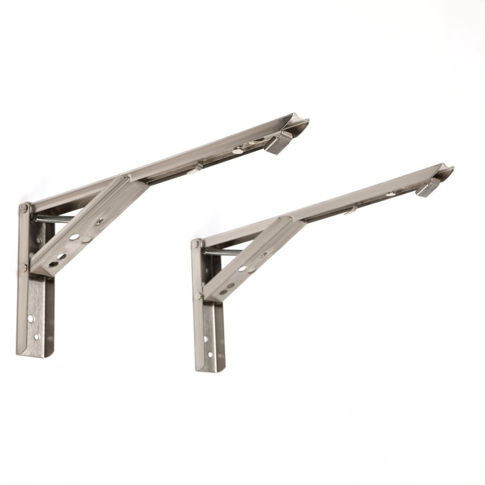 Кронштейн складной для столов и полок ТУНДРА, F001 , 2 шт., длина 300 мм., нержавеющая сталь   97039