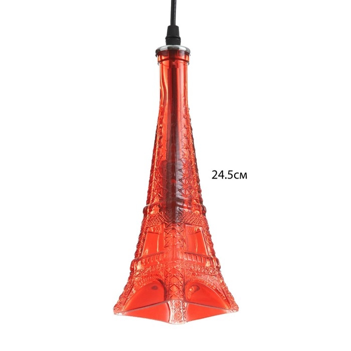 Светильник подвесной "Эйфель" Е14 40Вт красный 8х8х27-127см