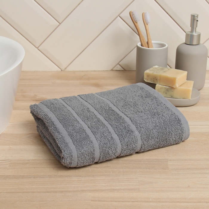 Полотенце для ног LoveLife Полотенце для ног LoveLife "Lines" 50*90 см, цв. серый, 100% хлопок, 400 гр/м2