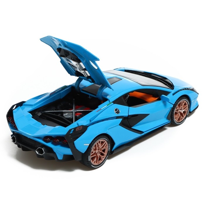 Машина металлическая, 1:24, инерционная, открываются двери, капот, багажник, цвет голубой Машина металлическая, 1:24, инерционная, открываются двери, капот, багажник, цвет голубой