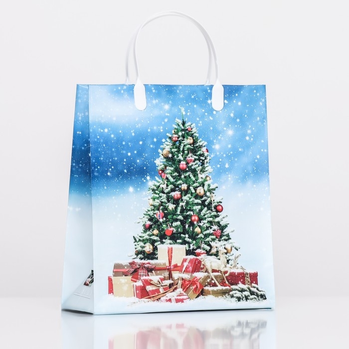 Новый год. Пакет Новый год. Пакет "Ёлочка в снегу", мягкий пластик, 26х23 см.