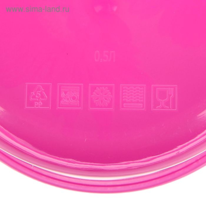 Ланч-бокс круглый FoodVibes &laquo;Цветы&raquo;, 500 мл