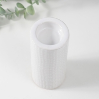 Подсвечник керамика на 1 свечу "Капли воды" d=4 см белый 6,5х6,5х14,5 см Подсвечник керамика на 1 свечу "Капли воды" d=4 см белый 6,5х6,5х14,5 см