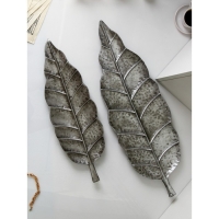 Набор органайзеров &laquo;Лист&raquo;, полистоун, серебро, Иран, 1 сорт