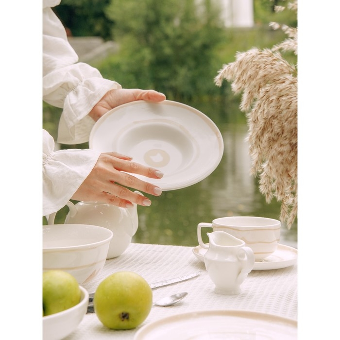 Тарелка для пасты SL Home &laquo;Гато&raquo;, 170 мл, d=21 см, цвет белый