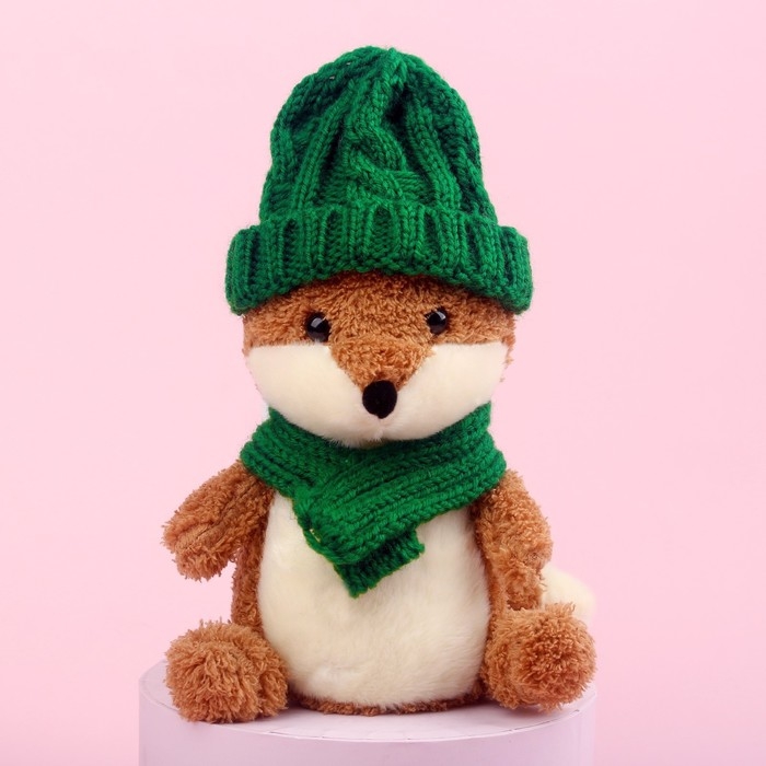 Новогодняя мягкая игрушка &laquo;Лисёнок в шапке и шарфике&raquo;, на новый год