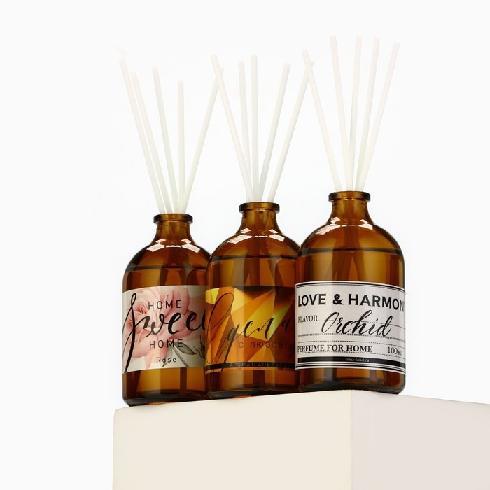 Диффузор ароматический палочки, ароматизатор для дома &laquo;Аромадиффузор: Home sweet&raquo;,аромат роза, 100 мл.