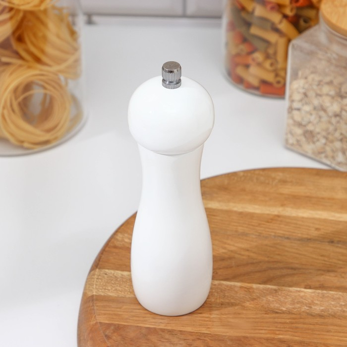 Мельница для специй Доляна &laquo;Лофт&raquo;, 16,5&times;5 см, керамический механизм, цвет белый