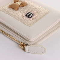 Кошелёк женский на кнопке, цвет бежевый Кошелёк женский на кнопке, цвет бежевый