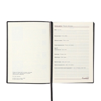 Ежедневник датир 2025г А6+ 176л ESCALADA, мяг обл, иск кожа, бл тис, тон бл 70г/м2, чёрный