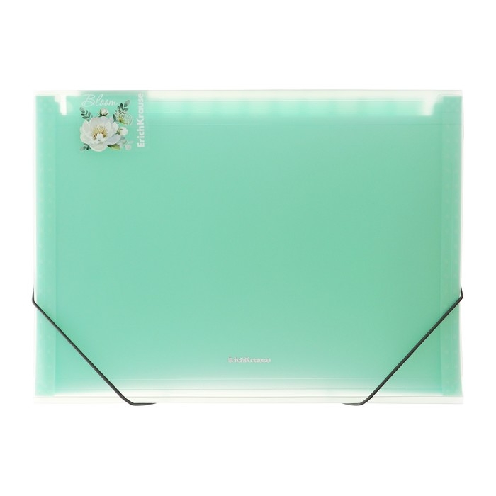 Папка-картотека, А4, 12 отделений, 550 мкм, ErichKrause Папка-картотека, А4, 12 отделений, 550 мкм, ErichKrause "Matt Pastel Bloom", на резинке, тиснение "песок", микс