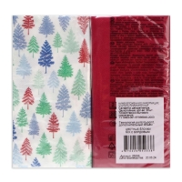 Новогодние салфетки бумажные Bouquet Original de luxe &laquo;Красный + Ёлочки&raquo;, 2 слоя, 33х33 см, 20 шт.