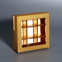 Коробка для 9 конфет золото глиттер, 12,5 х 12,5 х 4 см. Кондитерская упаковка Коробка для 9 конфет золото глиттер, 12,5 х 12,5 х 4 см. Кондитерская упаковка