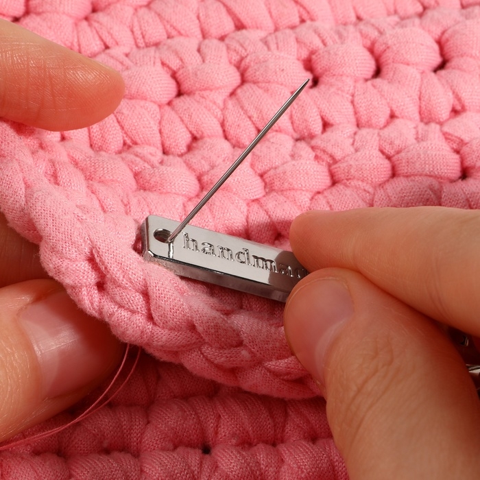 Набор нашивок из металла &laquo;Hand made&raquo;, 3,2 &times; 1 см, 10 шт, цвет серебряный