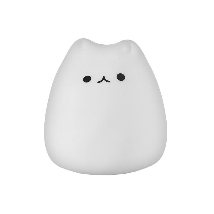 Ночник Ночник "Антистресс мякиш котенок" LED RGB от батареек 3ААА 9,5х9,5х10,5 см RISALUX