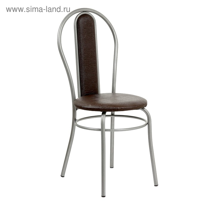 Стул Стул "Элегия Мягкий", Серебристый металлик/Шоколадная рептилия