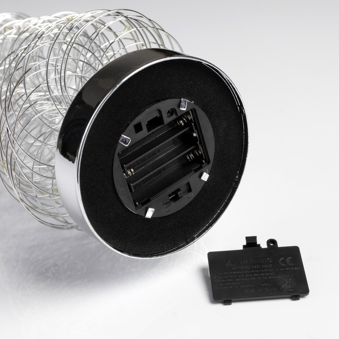 Светодиодная фигура &laquo;Ёлка плетёная&raquo; 11 &times; 46 &times; 11 см, металл, батарейки АААх3 (не в комплекте), свечение белое